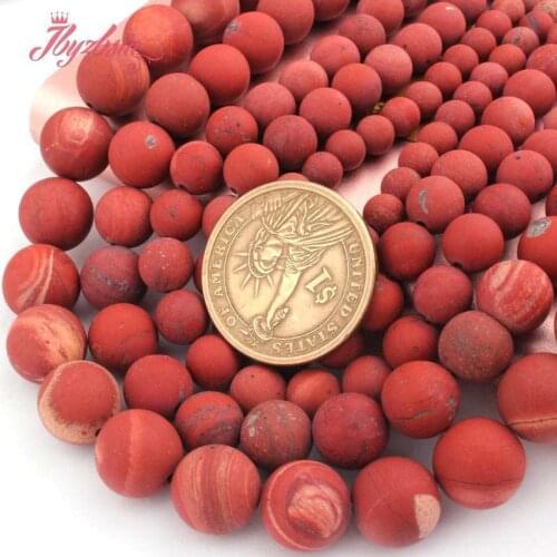 JBYZBSM Natural Jaspers Round Frosted Loose Bead 6/810MM Spacer Stone Beads For DIY Necklace Bracelets Jewelry Making Strand 15"