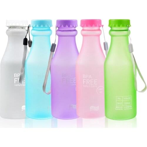 Unbreakable Water Bottle Sports Bottle Cycling Traveling Running Climbing Plastic Durable Dull Polish Cup 550ml Simple