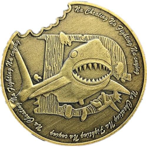 New Year Gifts The Big White Shark Bronze Coin Na Cheating Na Fighting Na Crying Commemorative Coin Environment Protection