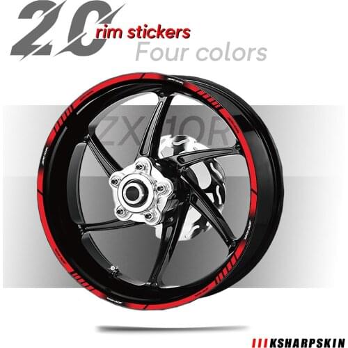 New Motorcycle outer wheels Stickers moto Tires Rim reflective decoration decals For KAWASAKI ZX-10R zx10r zx 10r