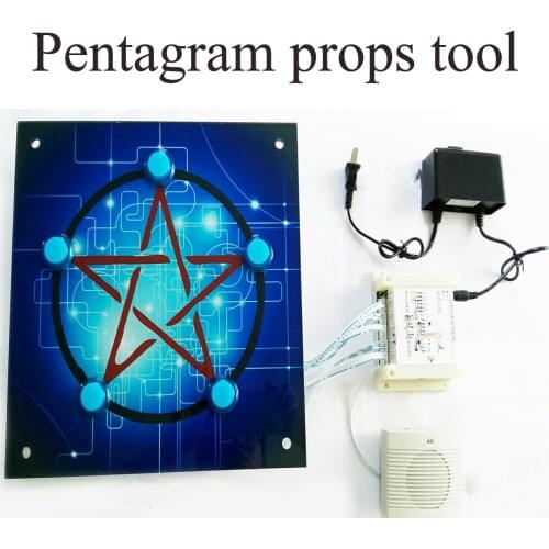 Light up the five-pointed star props pentagonal star panel 30*30cm Reality room escape props tool With sound speaker