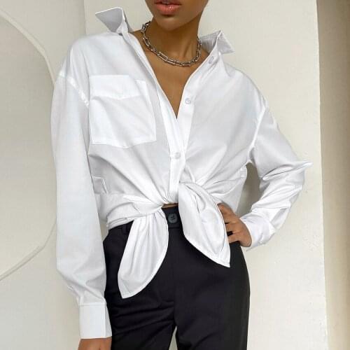 Professional White Shirt Womens 2021 Fall New Long-sleeved Workplace All-match Temperament Fashion Tooling Wind Blouse