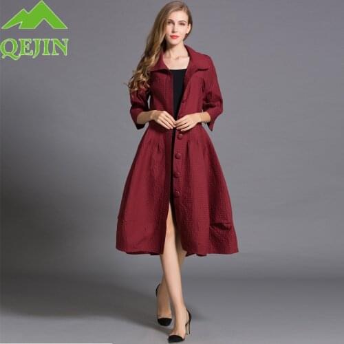 QEJIN Women's Long Raincoats