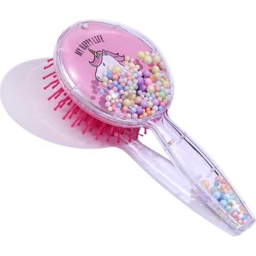 Cartoon Unicorn Air Cushion Comb Smooth Hair Comb Cute Airbag Plastic Glitter Creative Comb