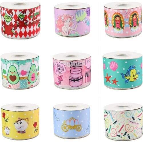 22MM 25MM 38MM 50MM 75mm Printed Pattern on Grosgrain Ribbon for diy ribbon
