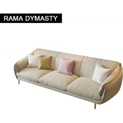 Modern light luxury style small apartment sofa living room simple sponge disposable technology fabric sofa combination