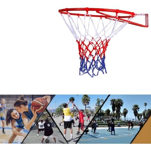 45 cm Steel Hanging Basketball Wall Basketball Rim With Screws Mounted Goal Hoop Rim Net Sports Netting Indoor Outdoor Play