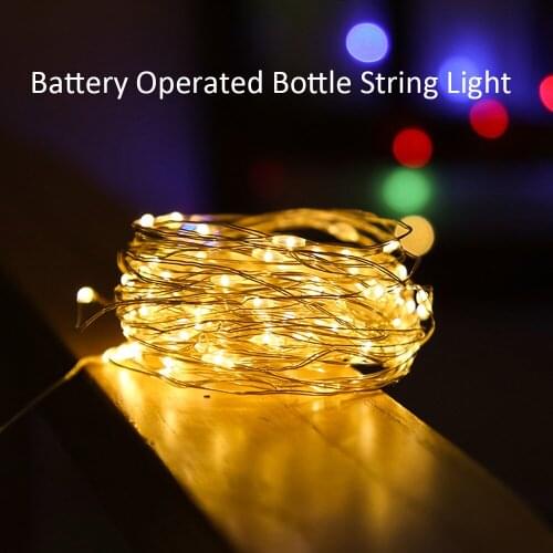 Glass Wine Bottle Lights Bar Decoration Battery Operated Lamp Fairy LED Garland On the Window Curtain String Light