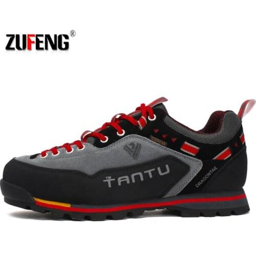 Waterproof Hiking Shoes Suede Mountain Climbing Shoes Quality Trekking Shoes Breathable Hiking Hunting Boots Sneakers For Men