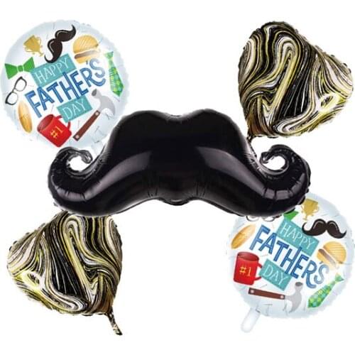 Moustache Balloons Foil Moustache Beard Balloons and Heart Balloons Kit for Little Man Themed Birthday Baby Shower Wedding
