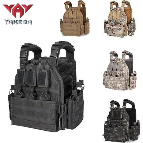 YAKEDA Military Tactical Vest MOLLE Plate Carrier Vest Men 1000D Outdoor CS/hunting Army Adjustable Protective Combat Equipment