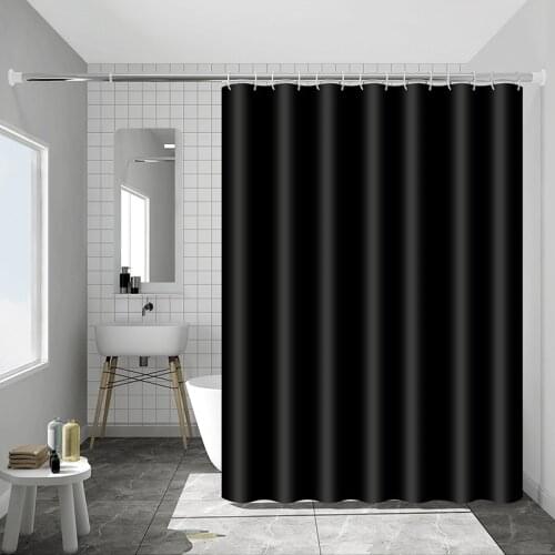 Modern Black Shower Curtain Waterproof Bathtub Curtains With Hook Mildew Proof Thicken Bathing Screens Bathroom Accessories