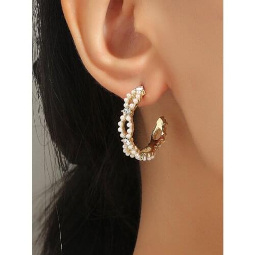 Womens Pearl earrings, elegant wheat ears, zircon ear hooks,zircon jewelry