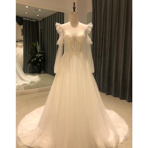 SL-8137 vestido sukienki robe de mariee mariage dress hochzeit brautkleid princesse wedding gowns tulle boho simple bridal
