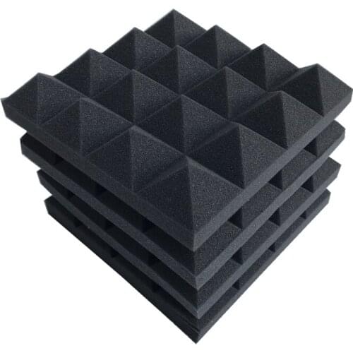 12+12Pcs 250x250x50mm Studio Acoustic Soundproof Foam Pyramid Sound Absorption Treatment Panel Tile Sponge Free Color Matching