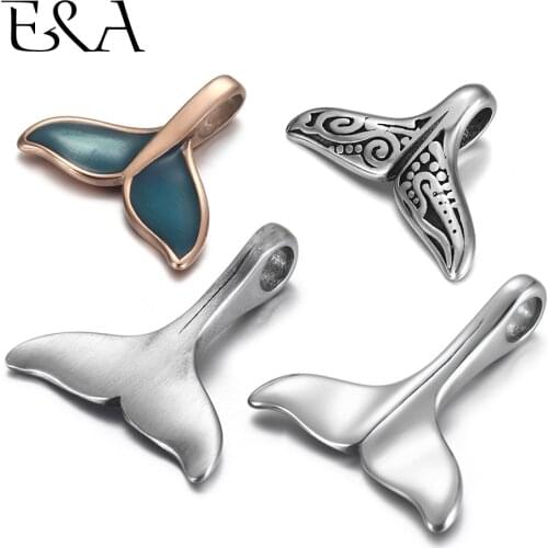 4/2pcs Stainless Steel Charms Fishtail Hole 5mm 4mm for Jewelry Making Accessories Bracelet Hook DIY Necklace Clasps Findings