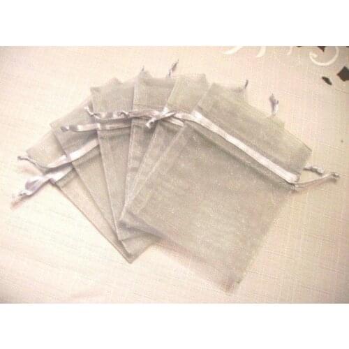 200pcs - 4 x 6" Light Silver Organza Bags - Great for wedding favors, sachets, jewelry