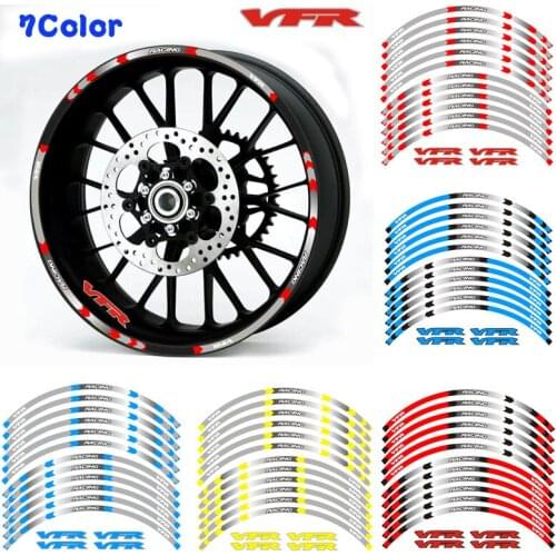 7 Style Reflective sticker Motorcycle Wheel Tire Rim Stickers 17inch wheel For Honda VFR VFR750 VFR800 VFR1200 VFR1200F