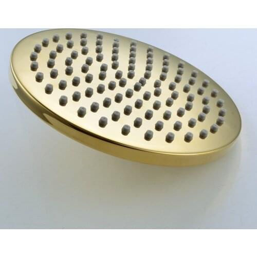 8-Inch 200mm round Gold Stainless steel and ABS Rainfall top sprayer Shower Head Bathroom Shower System Overhead Showerhead