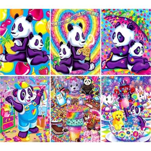 DIY 5D Diamond Painting Animals Panda Cross Stitch Kit Full Drill Square Round Embroidery Mosaic Art Picture of Rhinestones Gift