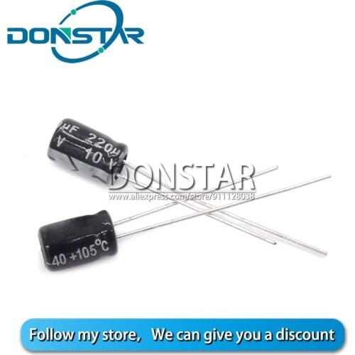 20PCS 220UF 10V Aluminium Electrolytic Capacitor 10V 220UF 5*7MM