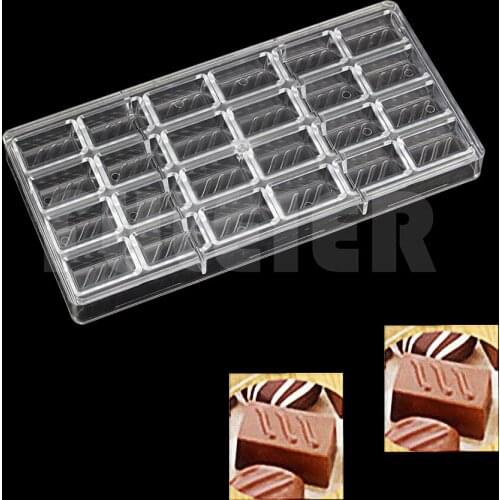 Cuboid surface wave Polycarbonate Chocolate Mold DIY kitchen confectionery tools baking cake decoration candy mould