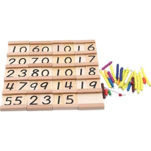 Simple Version Montessori Wood Seguin Teens and Tens Boards Color Beads Bar Toys For Children Early Childhood Preschool Training