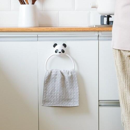 Home Towel Rack Free Punching Toilet Bathroom Suction Cup Hook Towel Rack Shelf Wall-mounted Towel Ring Kitchen Hand Rag Rack