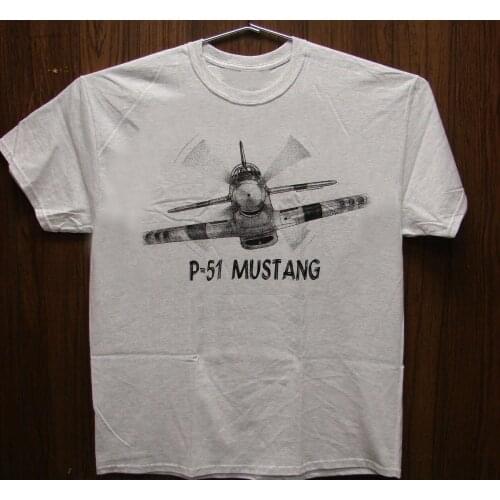P-51 Mustang Fighter WW2 US Air Force Airplane Printed T-Shirt. Summer Cotton Short Sleeve O-Neck Mens T Shirt New S-3XL