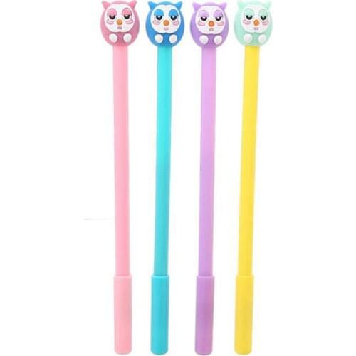 2pc Cute Owl Gel Pen Cartoon Office School Supplies Black Carbon Ink Signature Water Pen Kawaii Owl Pen Creative Stationery