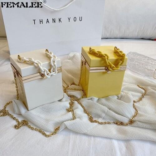 Summer Mini PVC Acrylic Handbags for Women Luxury Chains Shoulder Purses 2021 Fashion Female Candy Color Messenger Tote Bolsas