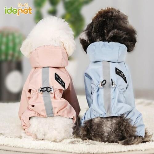 Summer Outdoor Puppy Pet Rain Dog Clothes Coat Jacket Hoody Waterproof Jackets PU Reflective Raincoat for Dogs Cats Wholesale