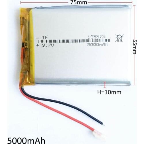 3.7V 5000mAh Lithium Polymer LiPo Rechargeable Battery For GPS DVD PAD E-book tablet pc portable laptop power bank 105575