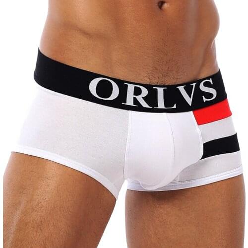 ORLVS Brand 50PC/LOT Wholesale Solid Boxers Men Underwear Mesh Breathable Cotton Comfortable Underpants Men Boxers Sleepwear