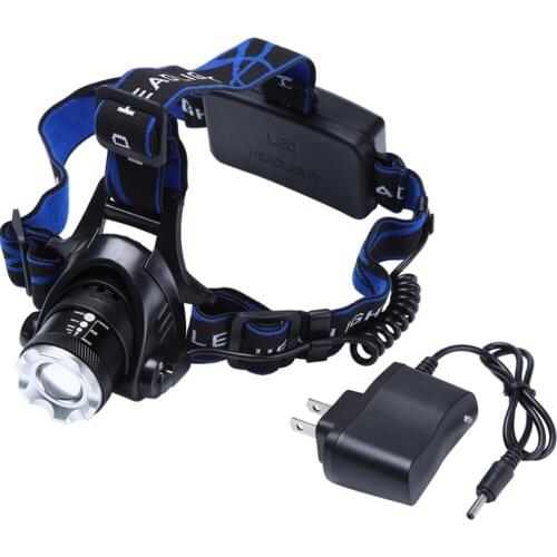 Headlamps 20000 Lumens LED Headlamp T6 Zoomable Headlight Head Torch Lamp with 18650 Battery for Camping Night Fishing Hunting