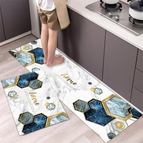 Fashionable Simple Nordic StyleWaterproof Kitchen Floor Mat Household Carpet Long Strip Door Mat Modern Home Decor