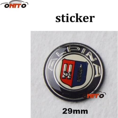 Wholesale 10pcs car sticker decal 29mm 1.14inch auto multimedia sticker for ALPINA for E60 E90 F10 F30 F15 E63 E64 E65 E86 E89
