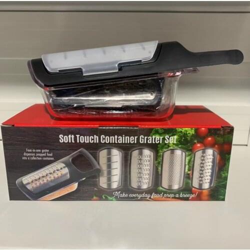 Soft Touch Container Grater Set Silver Kitchen Tools Appliance set of 6pcs