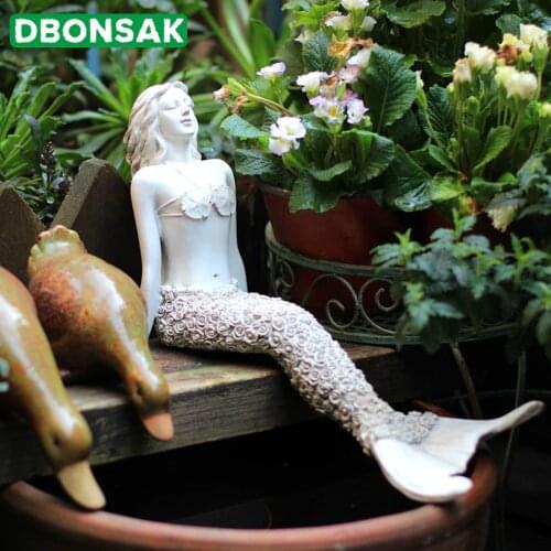 Outdoor Gardening Mermaid Decoration Resin Tail Girl Princess Ornaments Courtyard Park Figurines Villa Pool Sculpture Crafts Art