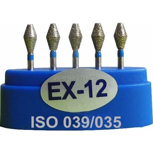 15 pcs High Speed EX-12 Dental Diamond Burs Lab Burrs Tooth Drill Polisher Dentist Materials