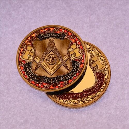 Masonic Mason Fraternal Order Of The Freemason Engravble Challenge Coin