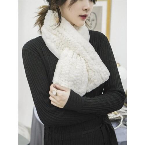 Winter Scarf Luxury Real Rex Rabbit Fur Warm Scarf Fashion Soft Thicken Snood Scarves Shawl For Adult Kids Women Girls
