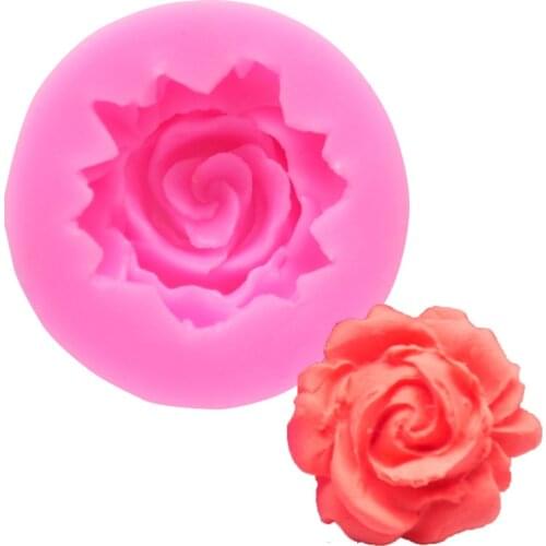 1pc 3D Vivid Rose Flower Fondant Mold Silicone Sugar Craft Cake Decorating Clay DIY Mold Cupcake Confectionery Pastry Decor Tool