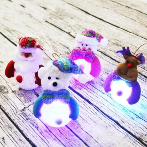 12Lots Led Light Lamp Baubles Hanging Deer Snowman Snowflack Shape Christmas Tree Decorations