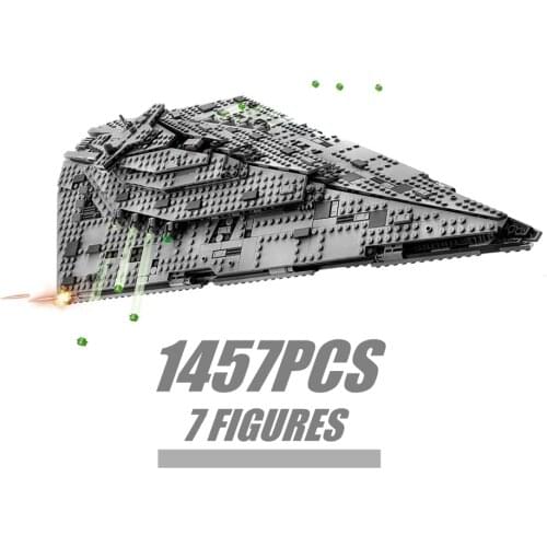 New 1457PCS 7 DOLLS First Order Star Destroyer Wars Costruzion Fighter Model Building Blocks Bricks Toys Birthday kid gift