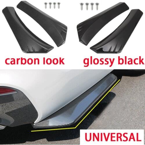 2PCS Car Rear Bumper Lip Diffuser Splitter Carbon Fiber Angle Spoiler Protector Side Skirt For BMW Canards Diffuser