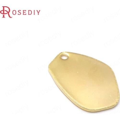 36916)20PCS 21x15MM 24K Gold Color Brass Irregular Shape Charms Pendants High Quality Diy Jewelry Findings Accessories