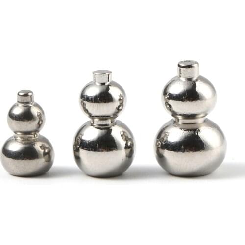 9x6mm 11x7mm 12x8mm Stainless Steel Beads (No Hole) Calabash Silver Color Metal Beads DIY Making Earrings Jewelry Findings,3PCs
