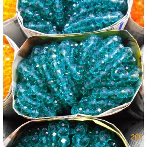 Blue Green Color 8mm 70pcs Rondelle Austria faceted Crystal Glass Beads Loose Spacer Round Beads for Jewelry Making