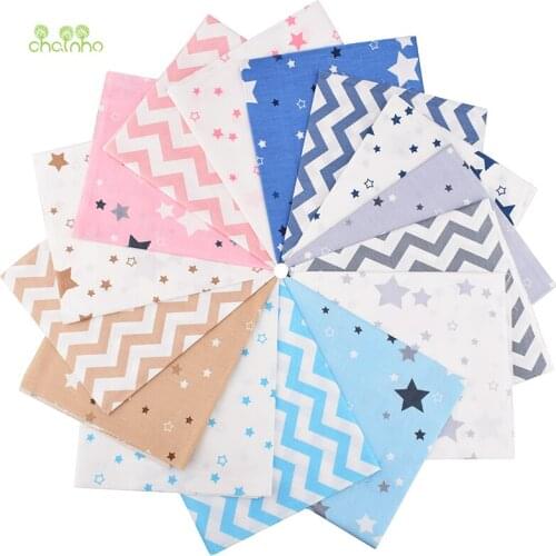 Chainho,Cleanrance Sale 15pcs/Lot,Stars Series,Printed Twill Cotton Fabric,Patchwork Clothes,DIY Sewing Quilting Material,CP014